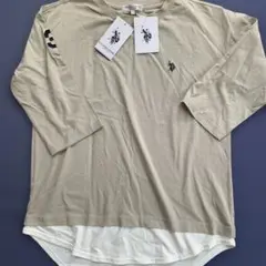 U.S. POLO ASSN. ベージュ七分袖Tシャツ