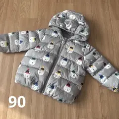Baby GAP クマ柄 フード付き中綿コート グレー　90