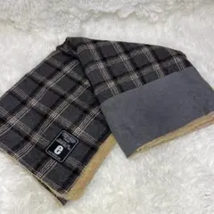 防寒 3WAYブランケット ツイード風 グレー×ブラウン2枚合わせ あったか