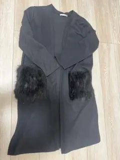 KHALITA ブラックロングカーディガン（Lサイズ）