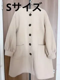 レディース ロングコート アイボリー Sサイズ