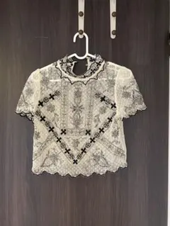 メッシュビーズトップスZara