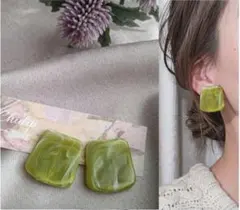 1087＊newカラー ピスタチオ グリーン マーブル ニュアンス スクエア