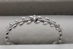 途中 ジュエリーツツミ K10 リーフモチーフ ダイヤモンド リング ジュエリーツツミk10ホワイトゴールドダイヤモンドリングリーフ