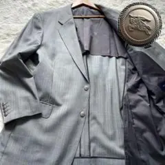 美品✨バーバリーロンドン　テーラード　銀ボタン　ホースロゴ刻印　シルク　XL