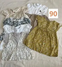 女の子 まとめ売り 子供服 半袖 ワンピース ブラウス プティマイン バースデイ