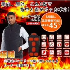 【防寒ベスト】 電熱 ベスト ジャケット 秋 冬 寒さ対策 L 男女兼用 USB