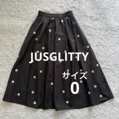 JUSGLITTY ドット刺繍タックスカートのサムネイル