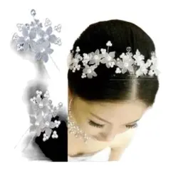 ヘアアクセサリー Uピン 髪飾り 結婚式 二次会 パールかんざし ヘアピン成人式