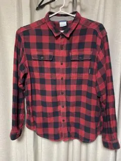 Columbia XXL レッド/ブラックチェックネルシャツ　中古古着