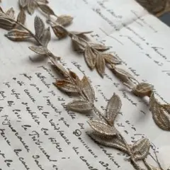 ジャンクジャーナル素材☆錆染めリーフケミカルレース