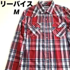 Levi’s リーバイス　チェック柄長袖シャツ 赤と青　Mサイズ　ドットボタン