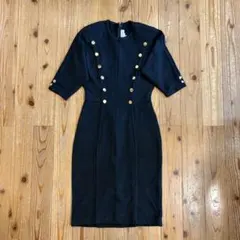 80’s vintage 黒ひざ丈ワンピース　ノームコア　y2k