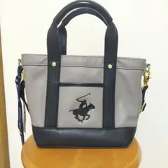POLO CLUB トートバッグ グレー/ブラック