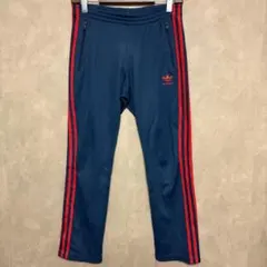 古着 adidas アディダス トラックパンツ ネイビー レッド 紺 赤