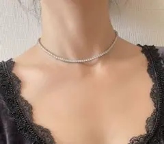 ラクリスジュエリー テニスチェーンネックレス 3mm.50cm シルバー