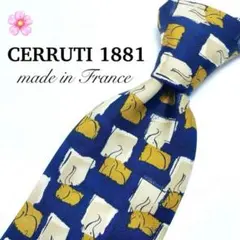【美品】CERRUTI 1881 小紋柄 ネイビー 紺 イエロー クリームのサムネイル