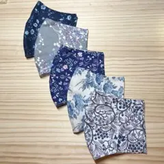 マスク　いろいろ花柄　白ダブルガーゼ　ハンドメイドマスク