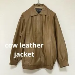80s ヴィンテージ カウレザー フライト ジャケット 牛革 キャメル 古着 M