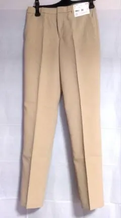 【タグ付未使用】ユニクロ 感動 パンツ ウールライク ベージュ M 丈長め