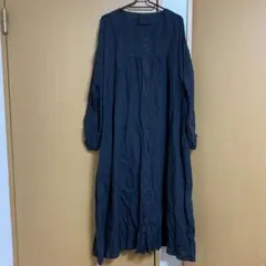 ☘️ SamansaMos2アスデル加工 ピンタックワンピース ネービー