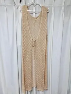simplicite ベージュ レース編み ロングジレ 新品未使用