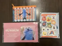 パペットスンスン スシローコラボ ポーチ&シール とファイルケースチョコのセット