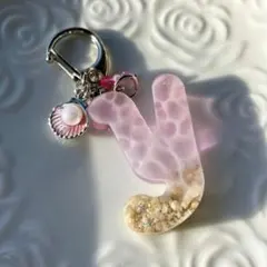 イニシャルキーホルダー　ハンドメイド　レジン　Y　海