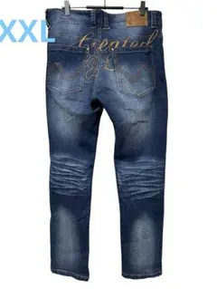 ノートン　デニムパンツ　XXL 美品　大きめ　ハチノス　バイカーのサムネイル