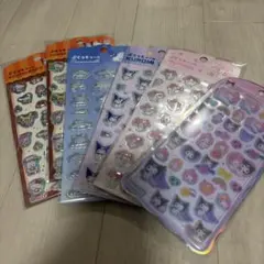 ダイソー ぷくっとシール サンリオ　5枚＋コットンパフィシール マイメロ