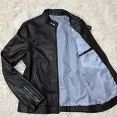 green label relaxing シングルライダース 羊革 黒 L