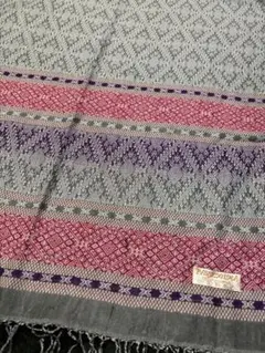 100%パシュミナ ストール 幾何学模様