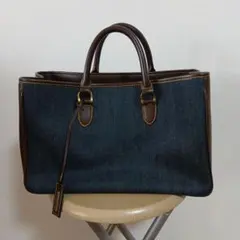 デニムレザートートバッグ
