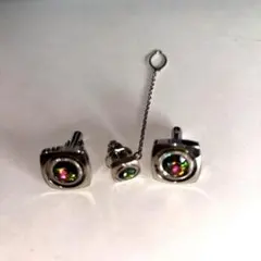 カラフルストーン付きスクエアカフリンクス