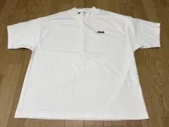 FILA ロゴ刺繍 ドロップショルダー モックネック 5分袖 Tシャツ