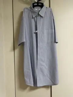 【クリーニング済】ストライプ 半袖シャツ Lサイズ