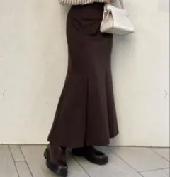 NICE CLAUP マーメイドスカート　ブラウン　ロングスカート