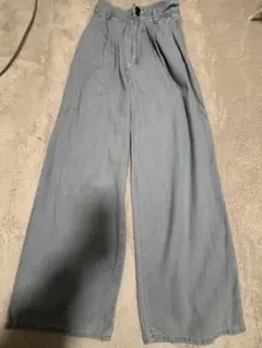 ライトブルー ワイドレッグデニム