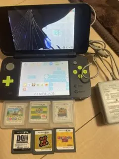 New 2DS LL ジャンク品/充電器/カセット