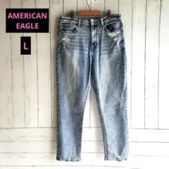 American Eagle アンクル丈デニムジーンズライトブルーズダメージ加工のサムネイル