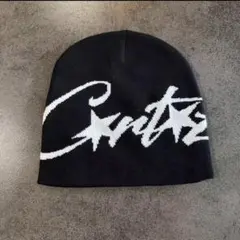 ビーニー　y2k　海外ストリート　 corteiz コーテイズ　ブラッ