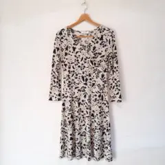 OFUON 花柄 ワンピース Aライン ラップデザイン フレア