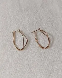 Agete K10 フープピアス