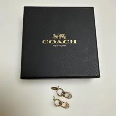 COACH コーチ Cロゴ ラインストーン フープピアス 箱付き