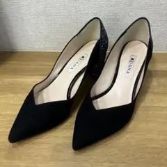 DIANA 黒　パンプス23.5cmスェード調