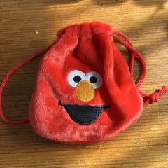 エルモ 巾着 赤　セサミストリート