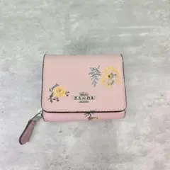COACH 折り財布 フローラル 花柄 プリント レザー 三つ折り