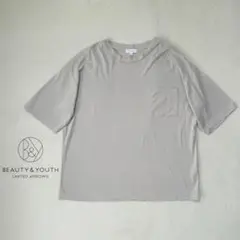 B&Y ダブルガス ワイドフォルムTシャツ XL ライトグレー大きいサイズ 春夏のサムネイル