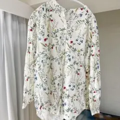 【グローバルワーク】さらさらリラックスプリントブラウス S