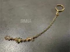 ✴︎16kgp✴︎ ブラウンジルコン ロングチェーン イヤーカフ